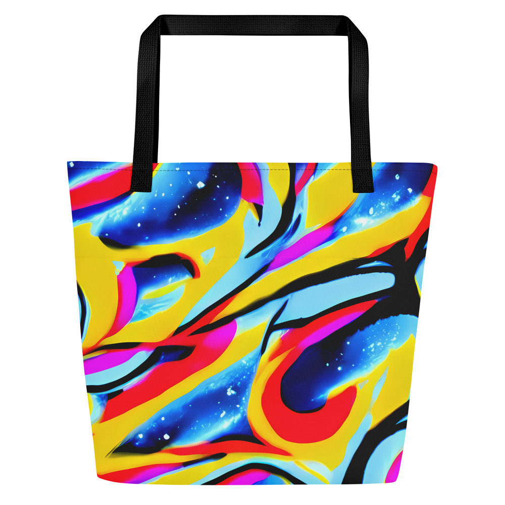 Large Tote Bag w/ Pocket - Electric Dreamscape