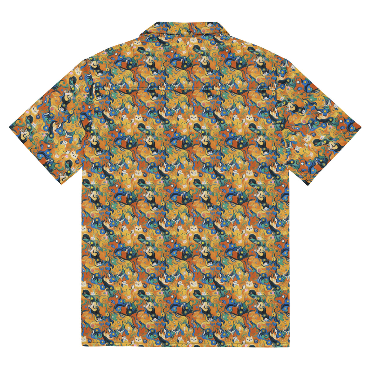 Button Shirt - Whimsical Feline Dance