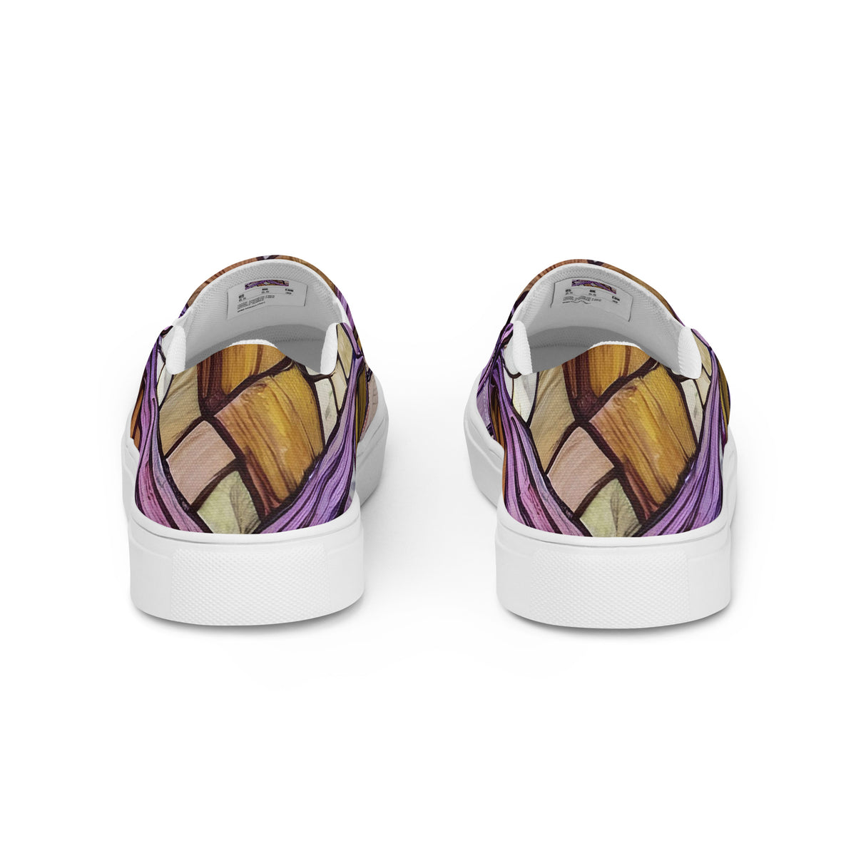 Men's Slip-On Canvas Shoes - Stained Glass Whirl