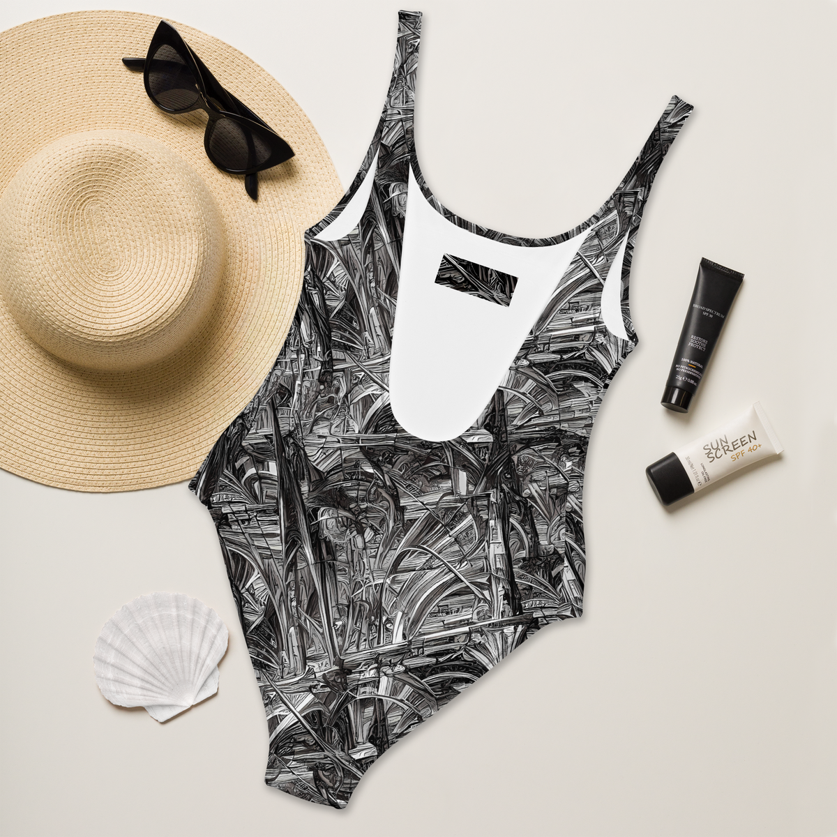 One-Piece Swimsuit - Gothic Whirlwind