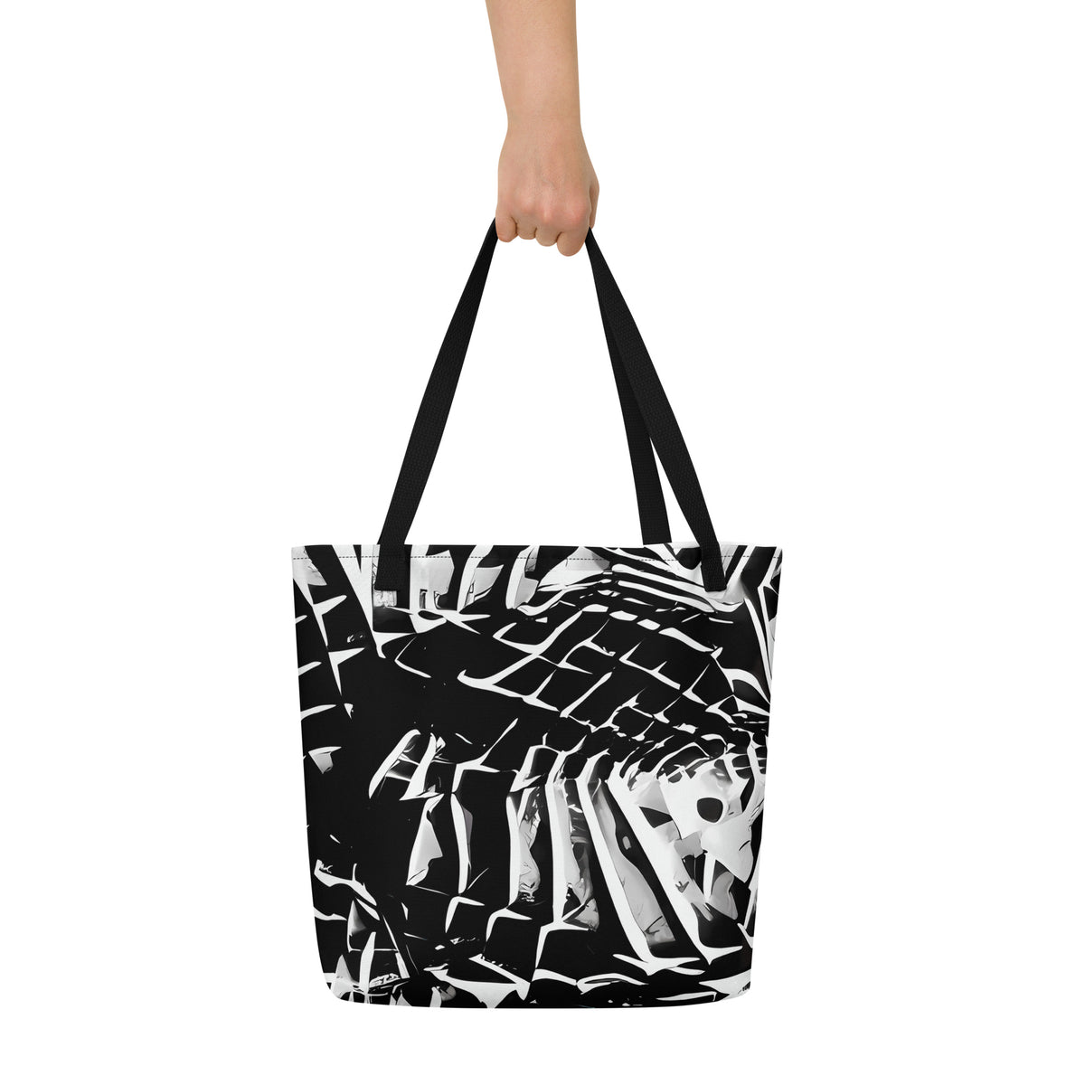 Large Tote Bag w/ Pocket - Illusion Vortex