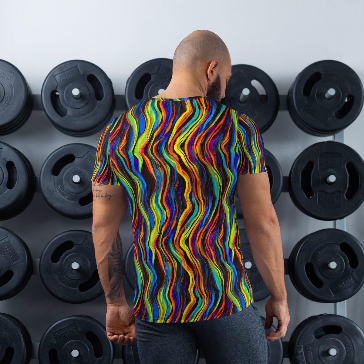 Men's Athletic T-Shirt - Celestial Waves