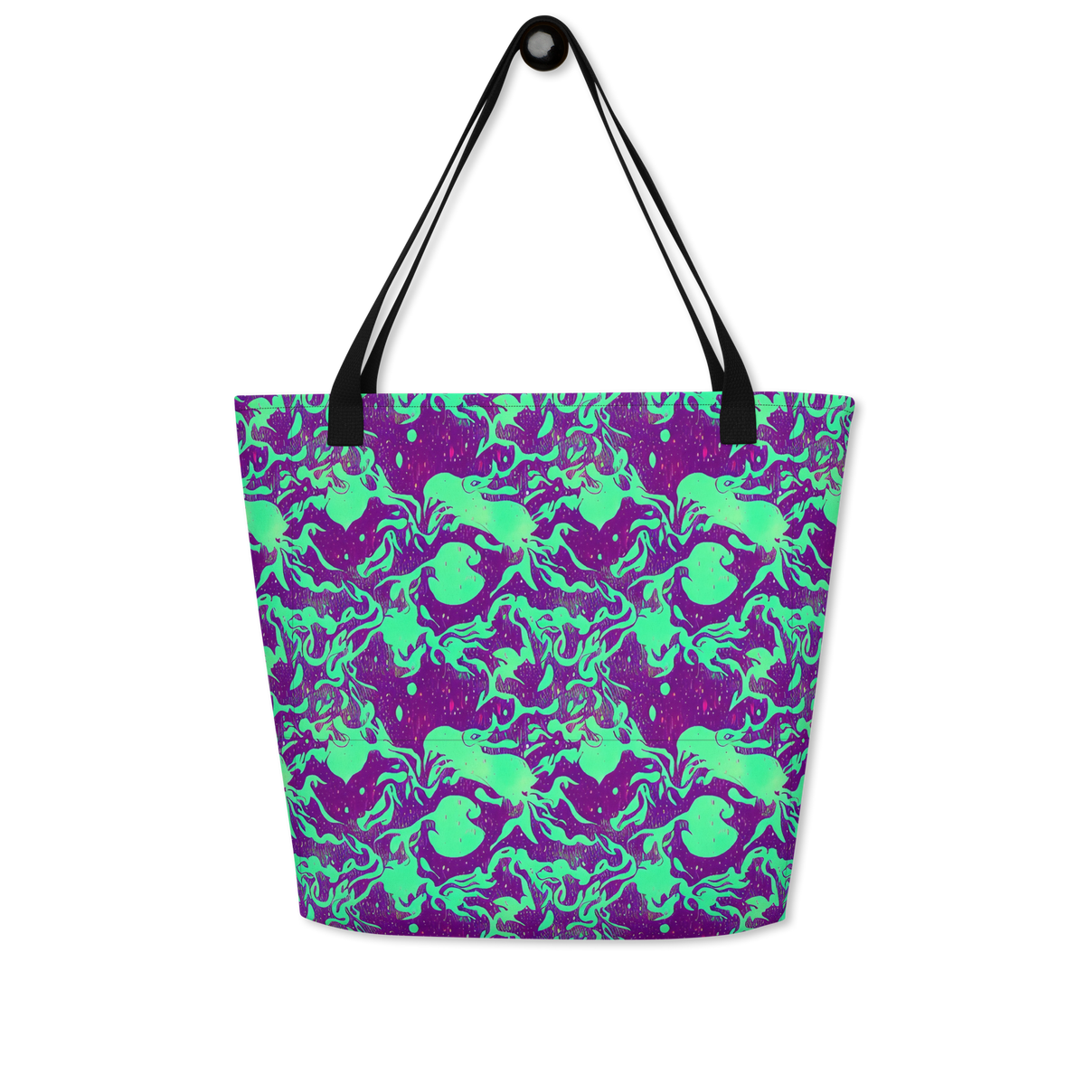 Large Tote Bag w/ Pocket - Alien Ripples