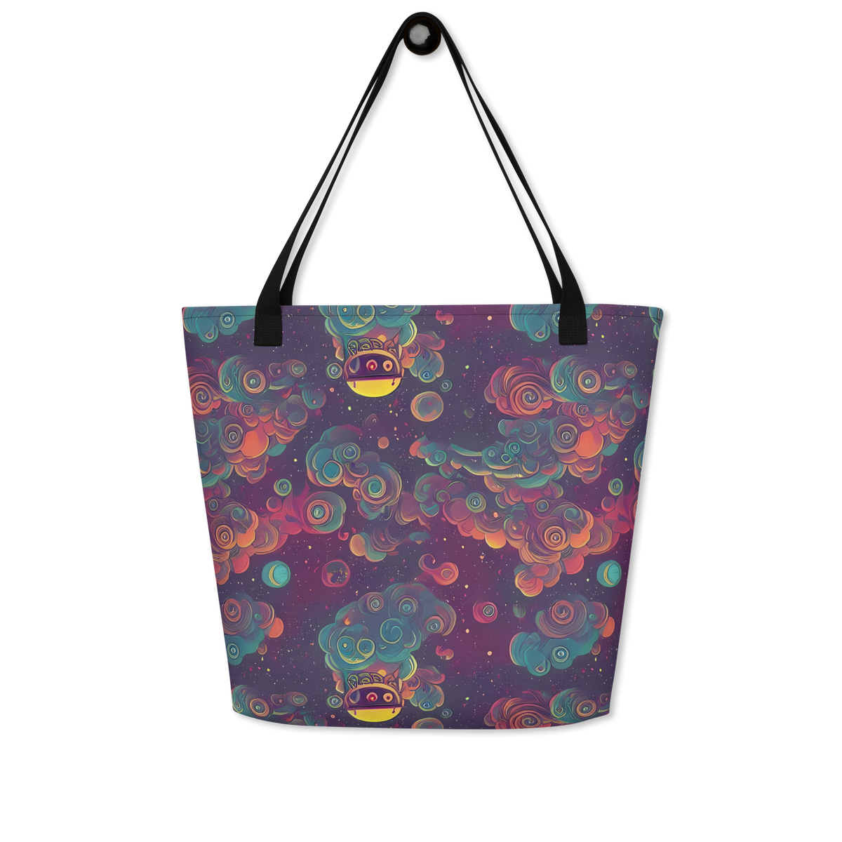 Large Tote Bag w/ Pocket - Nebula Dreamscape