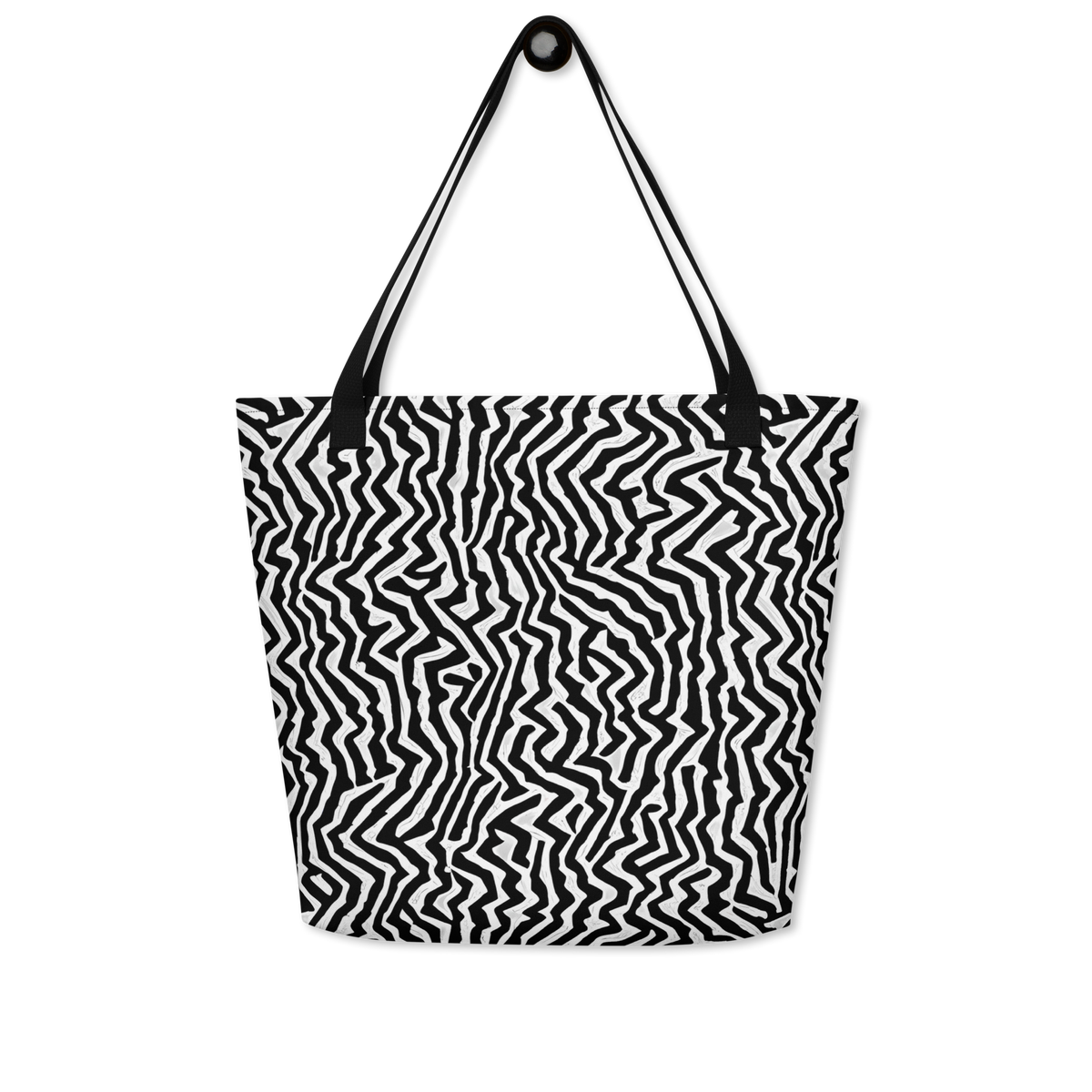 Large Tote Bag w/ Pocket - Static Swirl