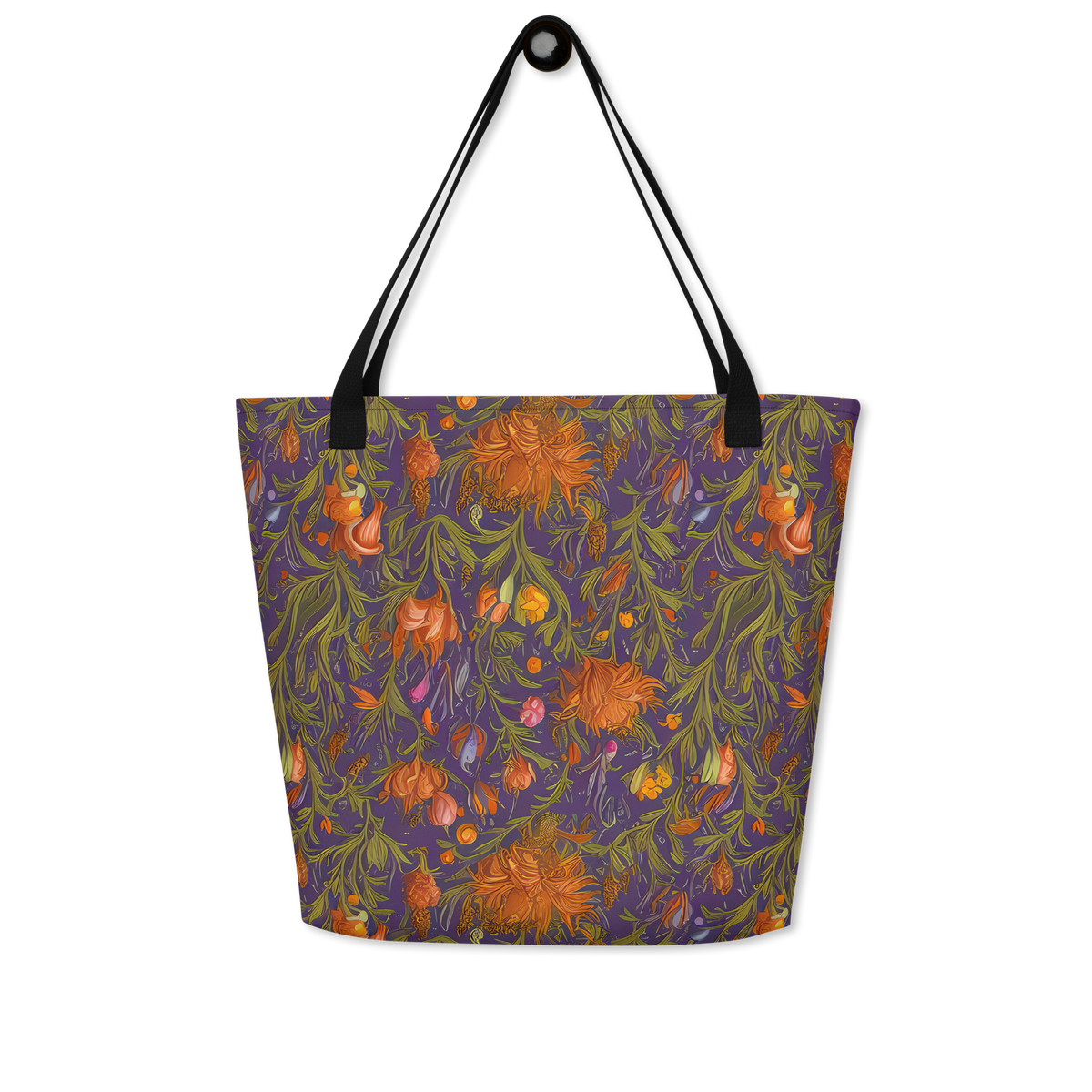 Large Tote Bag w/ Pocket - Botanical Nebula