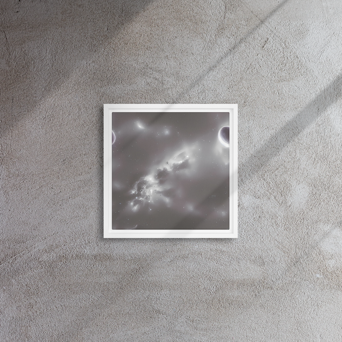 Framed Canvas - Silver Nebula