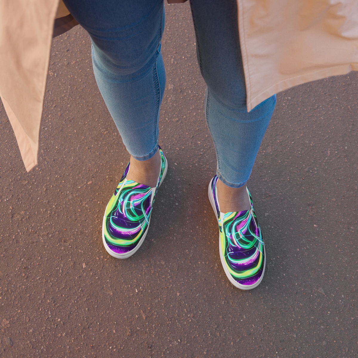 Women's Slip-On Canvas Shoes - Quesnel's Vortex