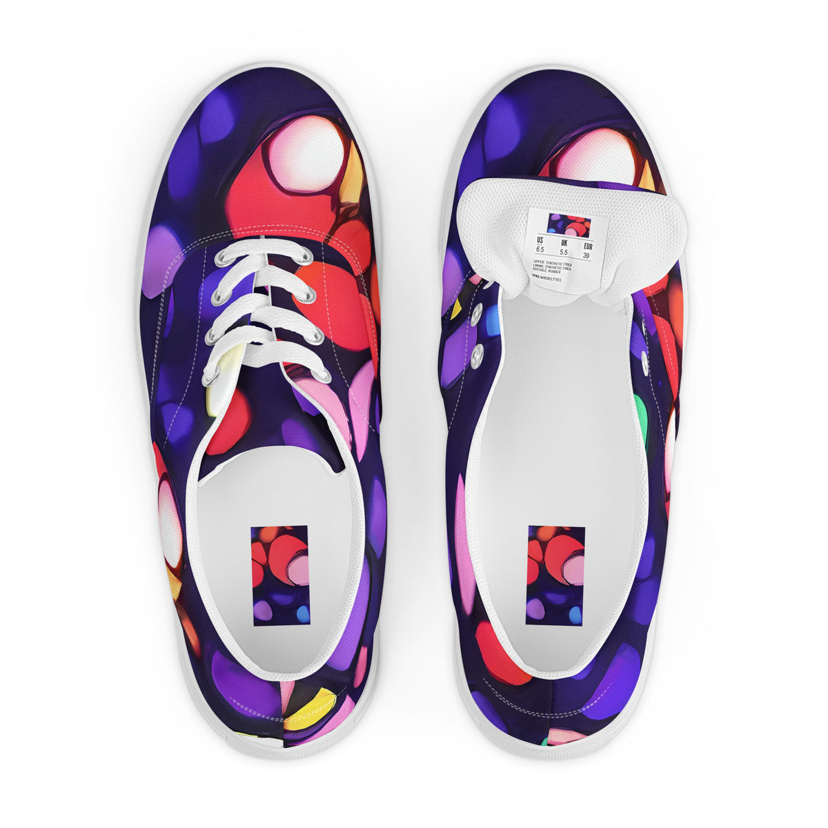 Women's Lace-Up Canvas Shoes - Bubble Fantasia