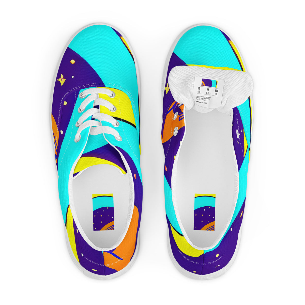 Women's Lace-Up Canvas Shoes - Stellar Swirl