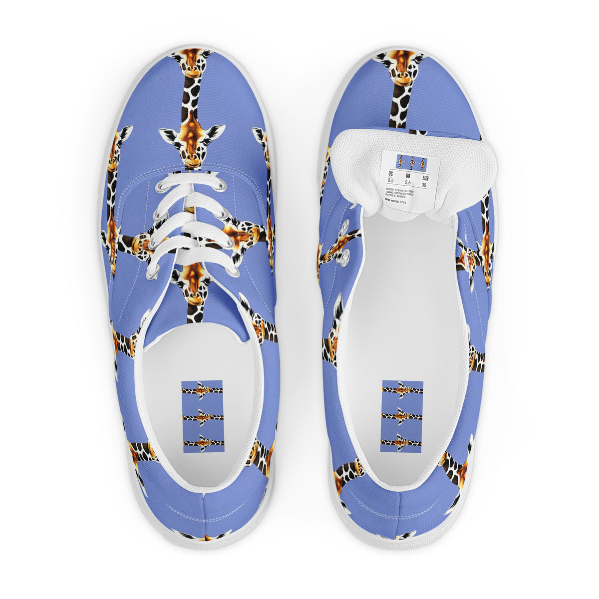 Women's Lace-Up Canvas Shoes - Giraffe Glow