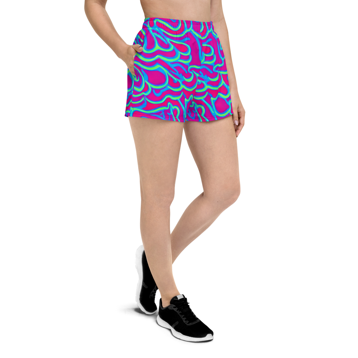 Women’s Athletic Shorts - Aquatic Ember