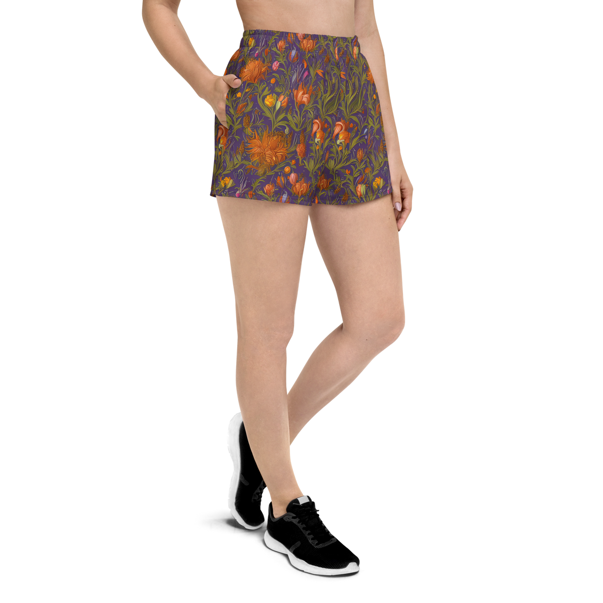 Women’s Athletic Shorts - Botanical Nebula
