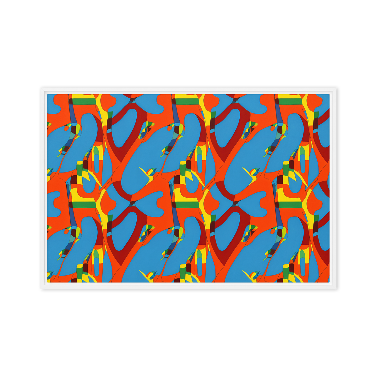 Framed Canvas - Fire Ocean Fusion
