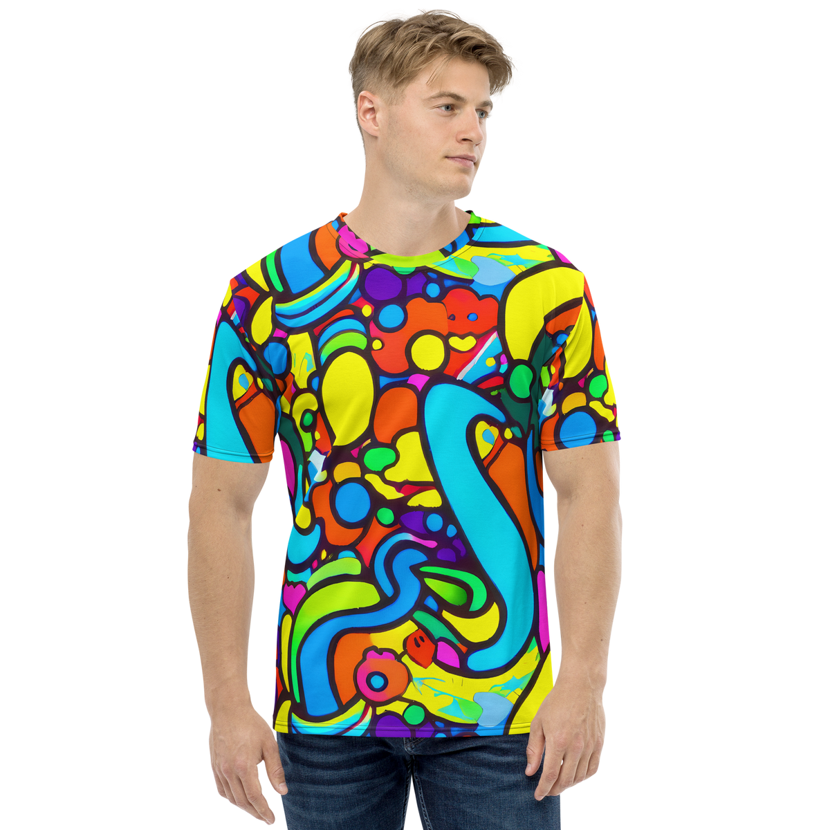 Men's Crew Neck T-Shirt - Chromadoodle Junction