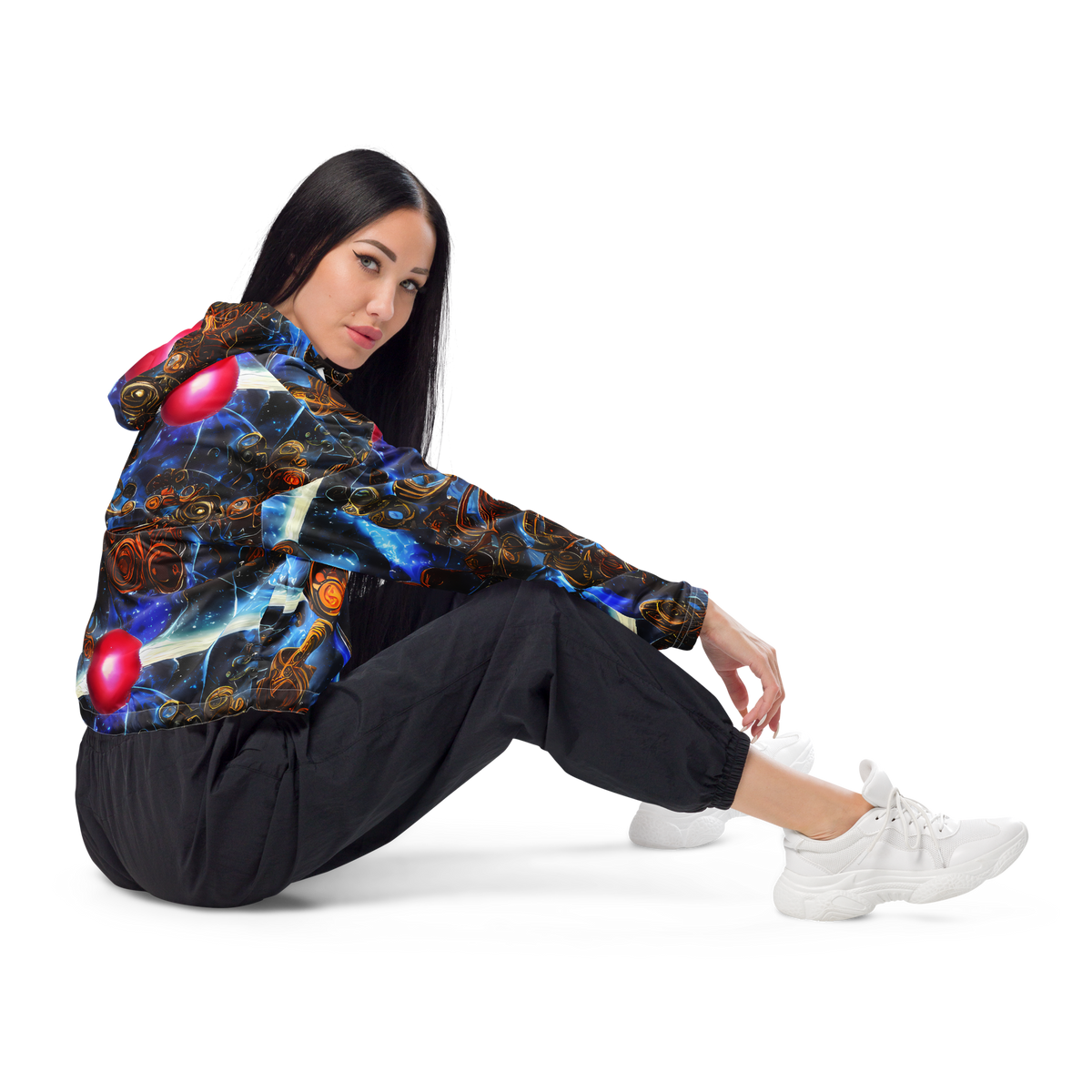 Women's Cropped Windbreaker - Pimenov's Cosmos