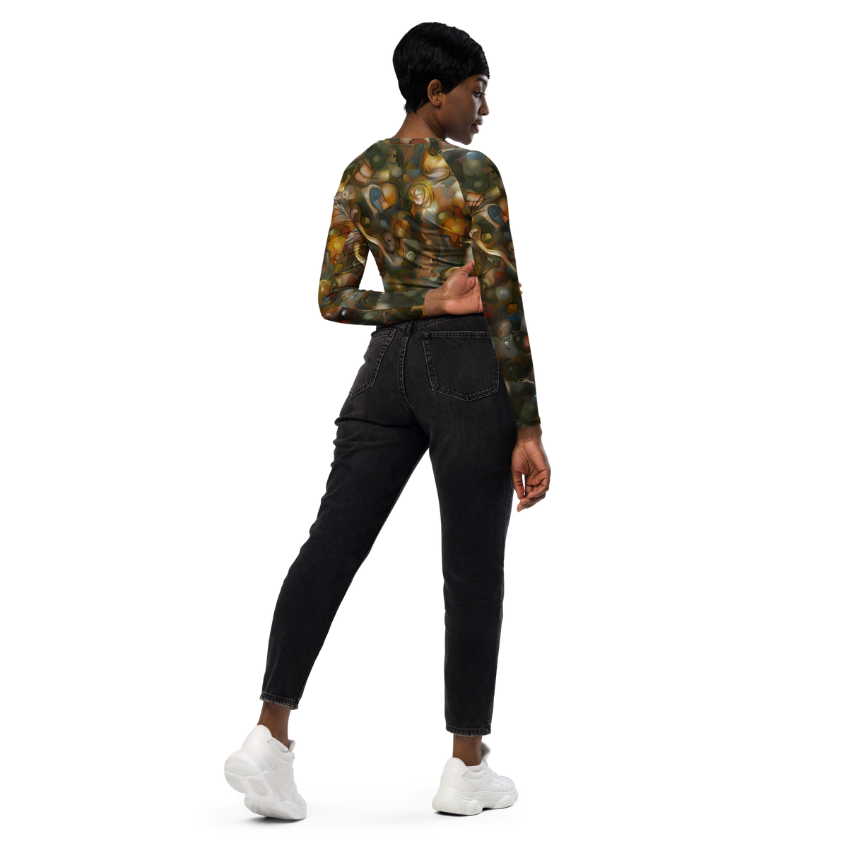 Long Sleeve Crop Top - Cryptic Canvas
