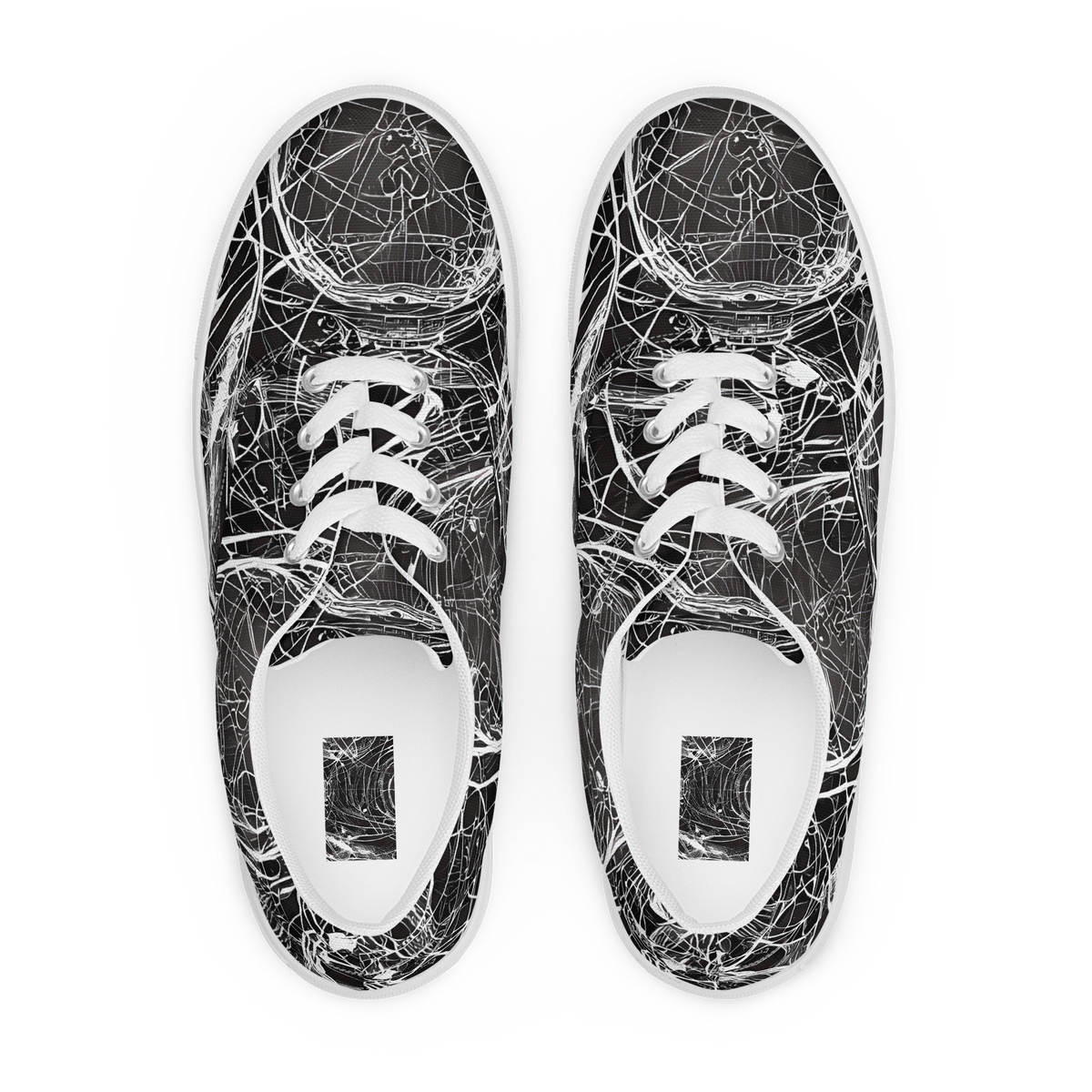 Women's Lace-Up Canvas Shoes - Nexus of Lines