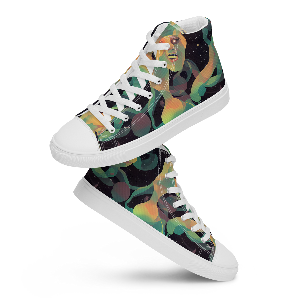 Women's High Top Canvas Shoes - Astral Rhythms