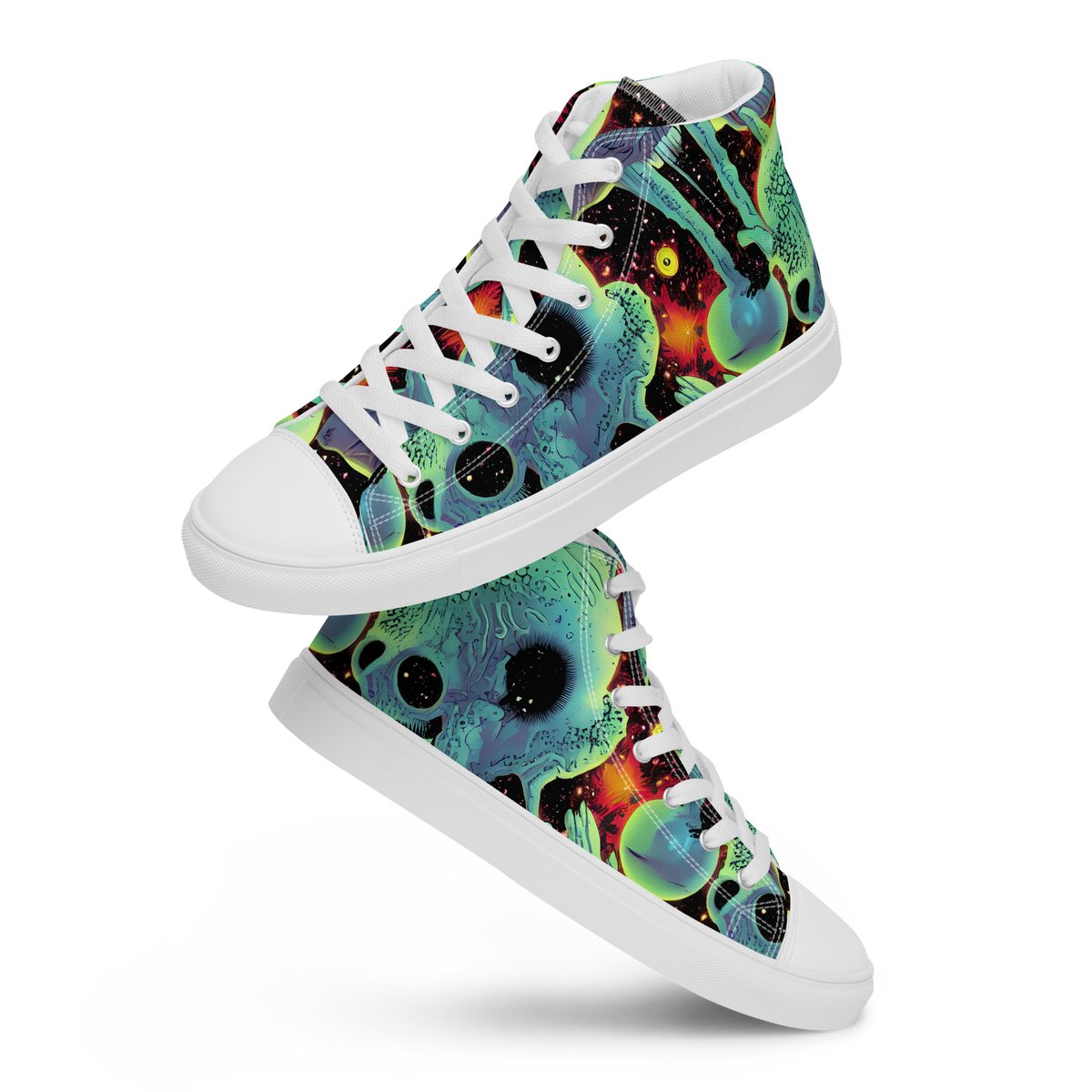 Women's High Top Canvas Shoes - Galactic Grotesque
