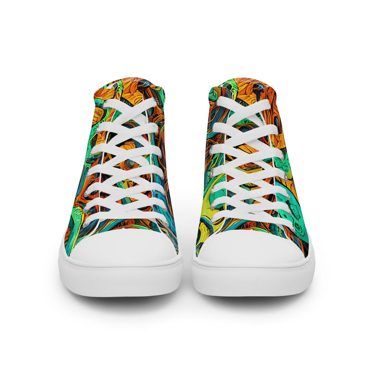 Women's High Top Canvas Shoes - Flaming Mirage
