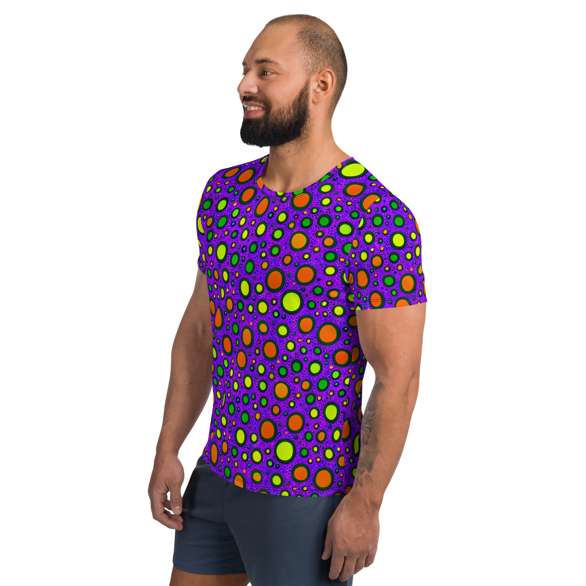 Men's Athletic T-Shirt - Luminous Bubbles