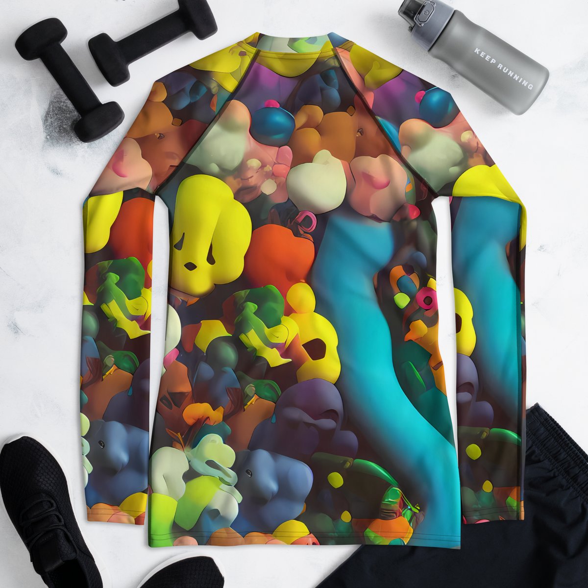 Women's Rash Guard - Bubble Pop Art
