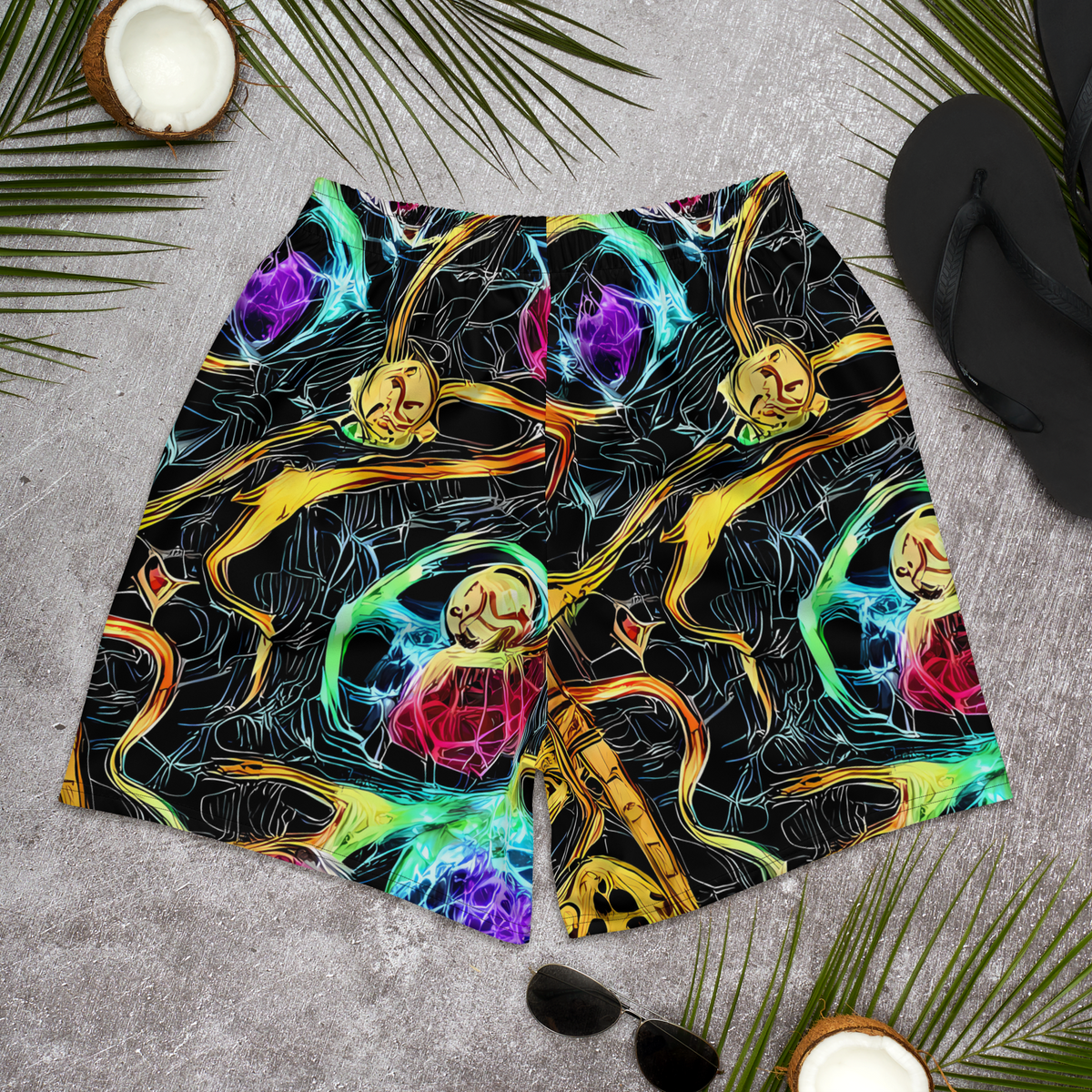 Men's Athletic Shorts - Psychedelic Pulsar