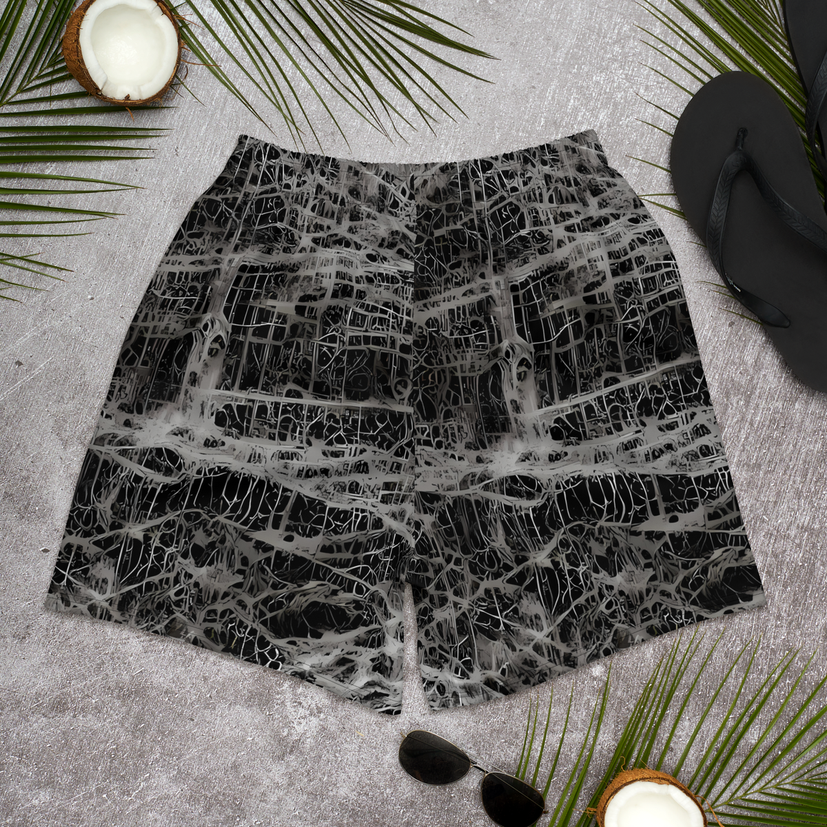 Men's Athletic Shorts - Monochrome Mesh