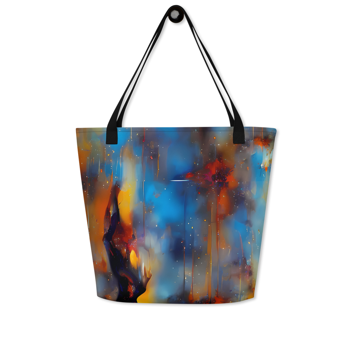 Large Tote Bag w/ Pocket - Cobalt Vogue