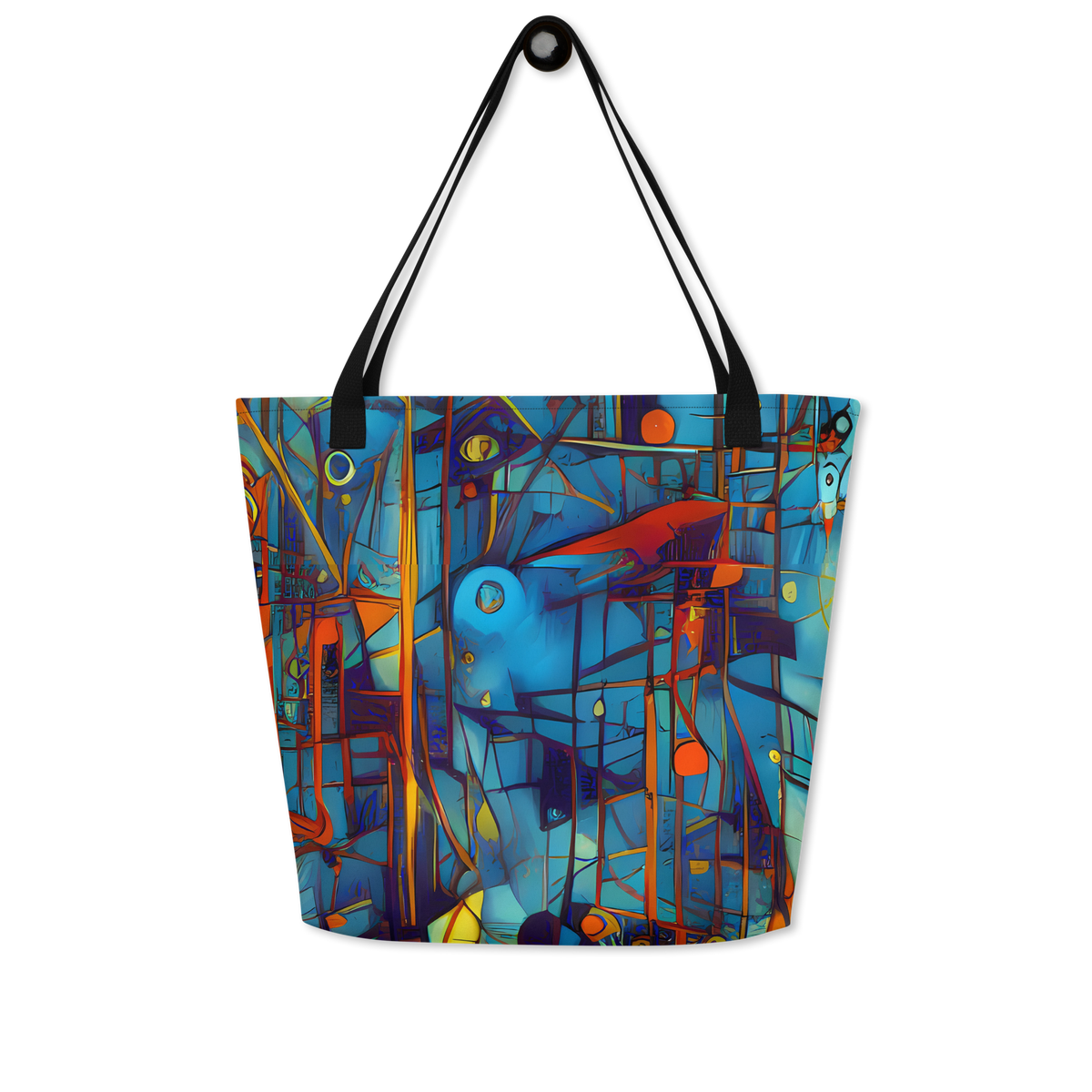 Large Tote Bag w/ Pocket - Abstract Eddy