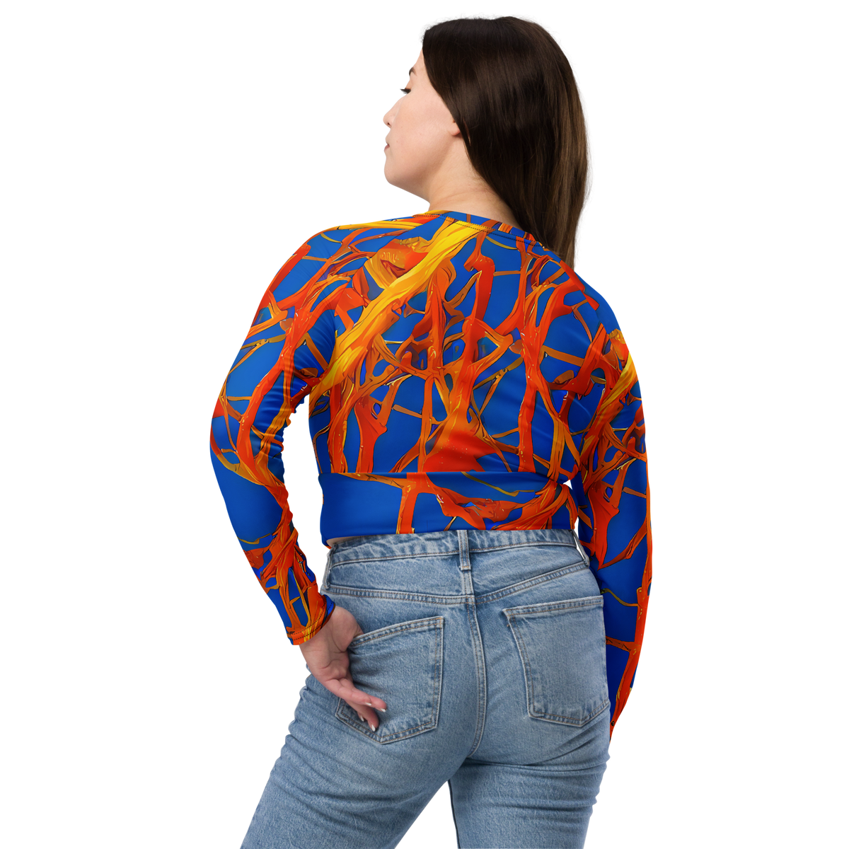 Long Sleeve Crop Top - Vivid Plexus