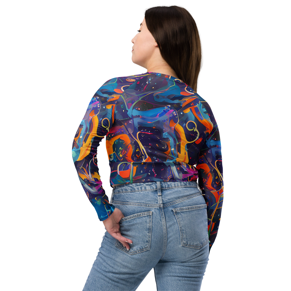 Long Sleeve Crop Top - Brown's Chaos