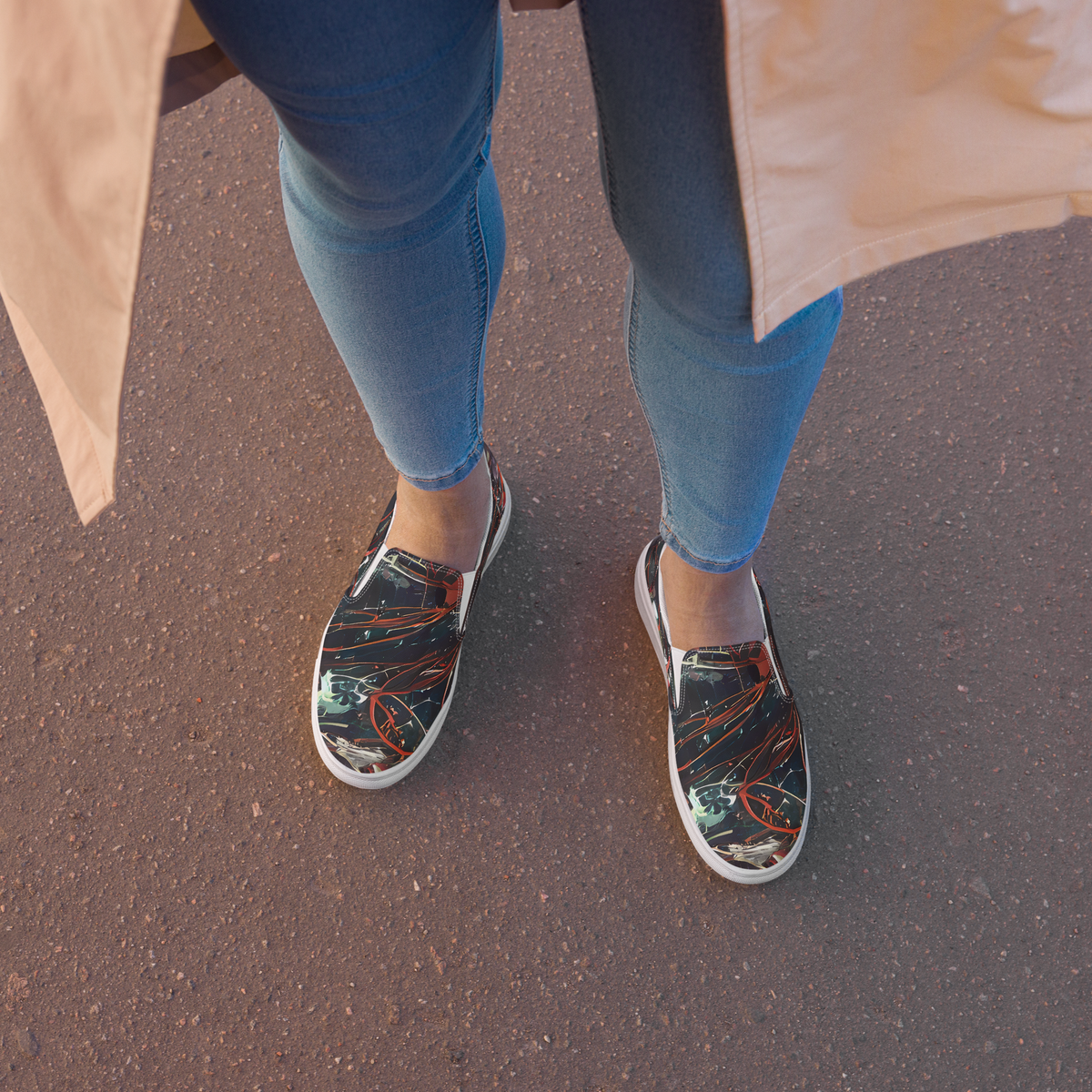Women's Slip-On Canvas Shoes - Chaos Canvas