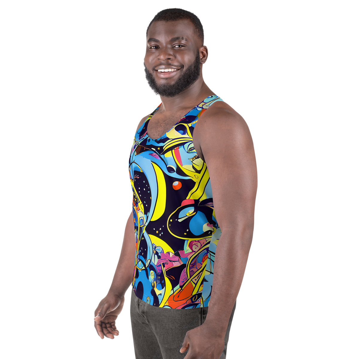 Men's Tank Top - Brown Brushwork
