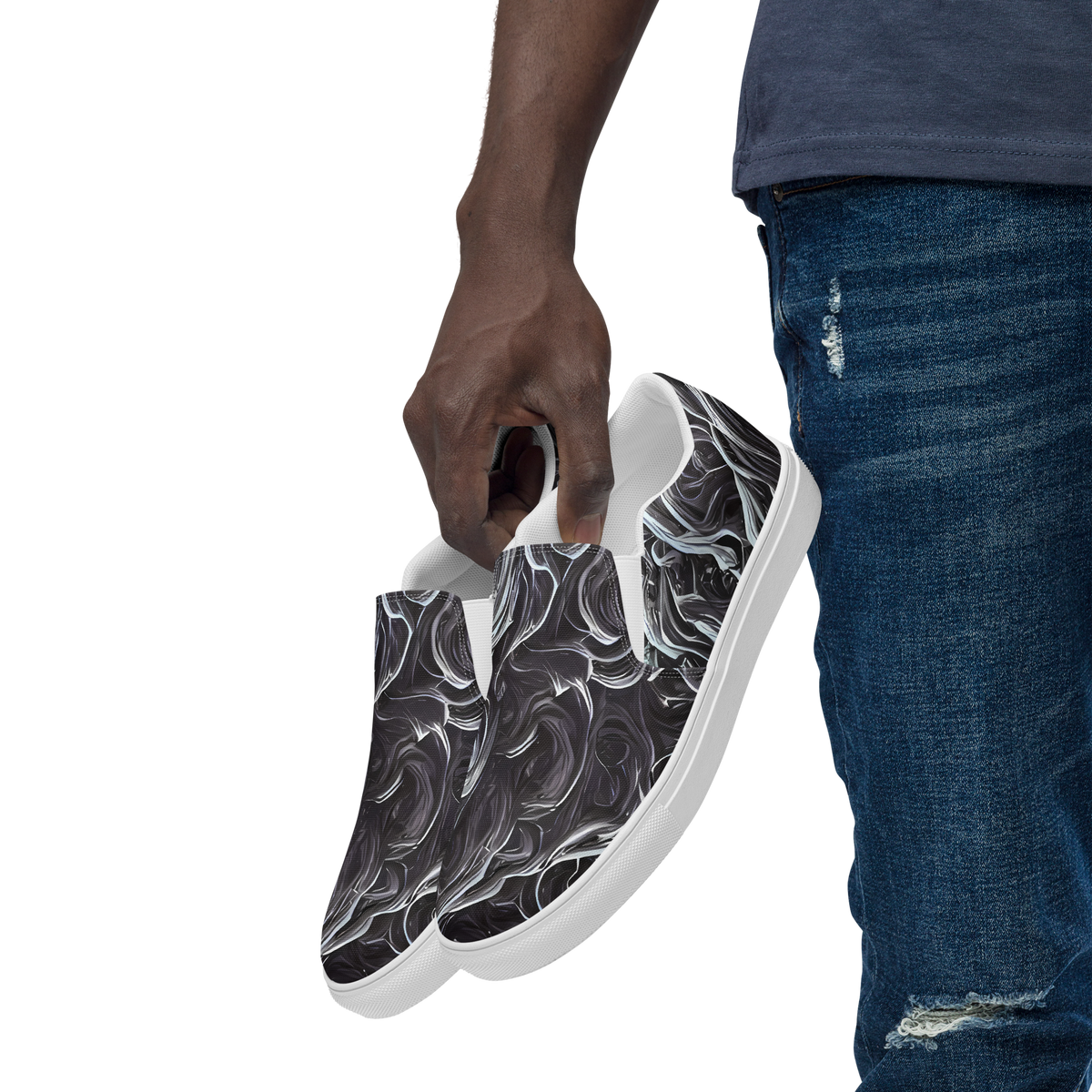 Men's Slip-On Canvas Shoes - Savrasov Swirls