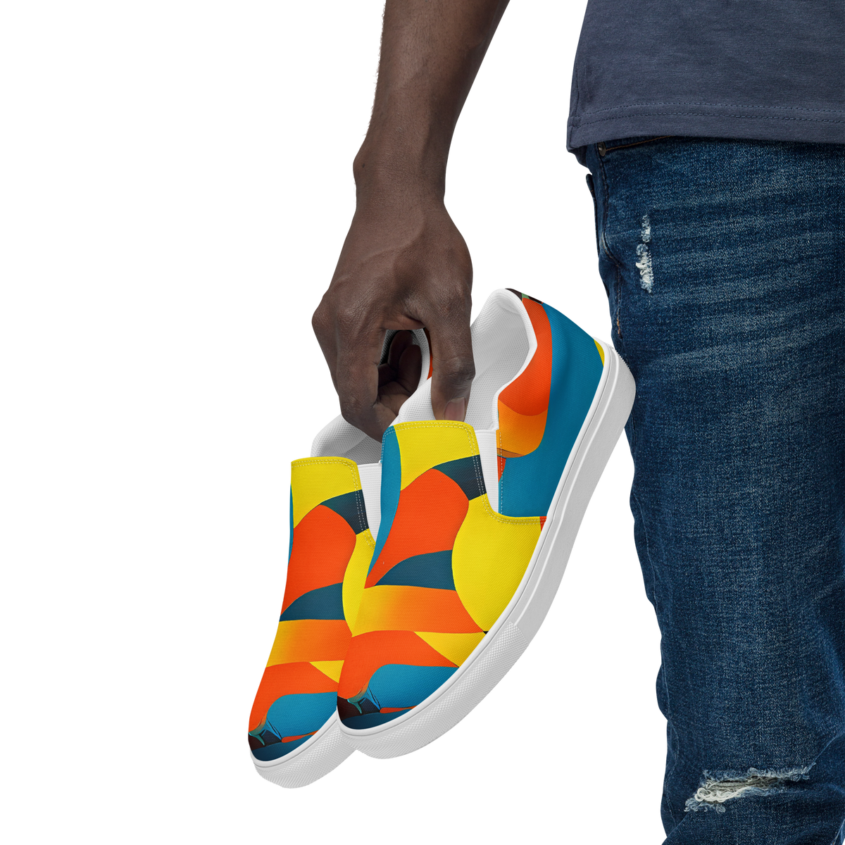 Men's Slip-On Canvas Shoes - Fragmented Rhapsody