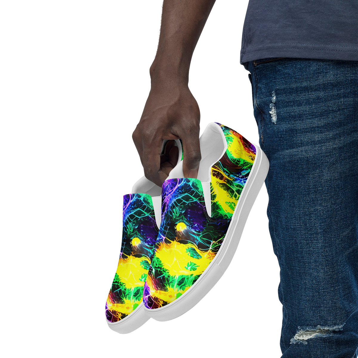 Men's Slip-On Canvas Shoes - Vivid Veil