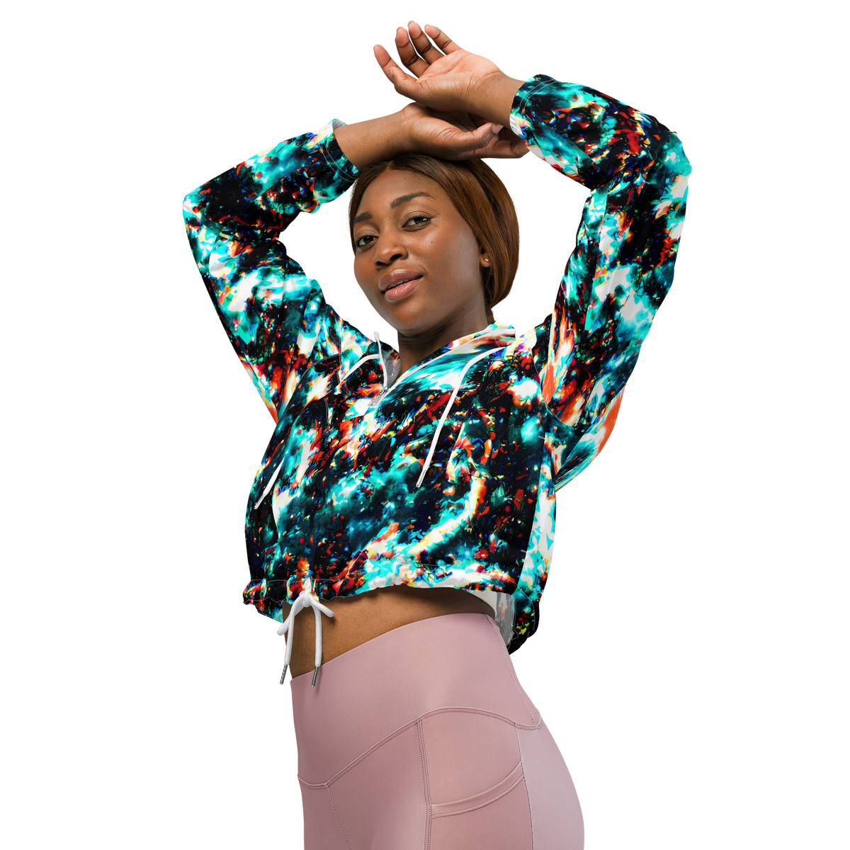 Women's Cropped Windbreaker - Whirlpool Dream