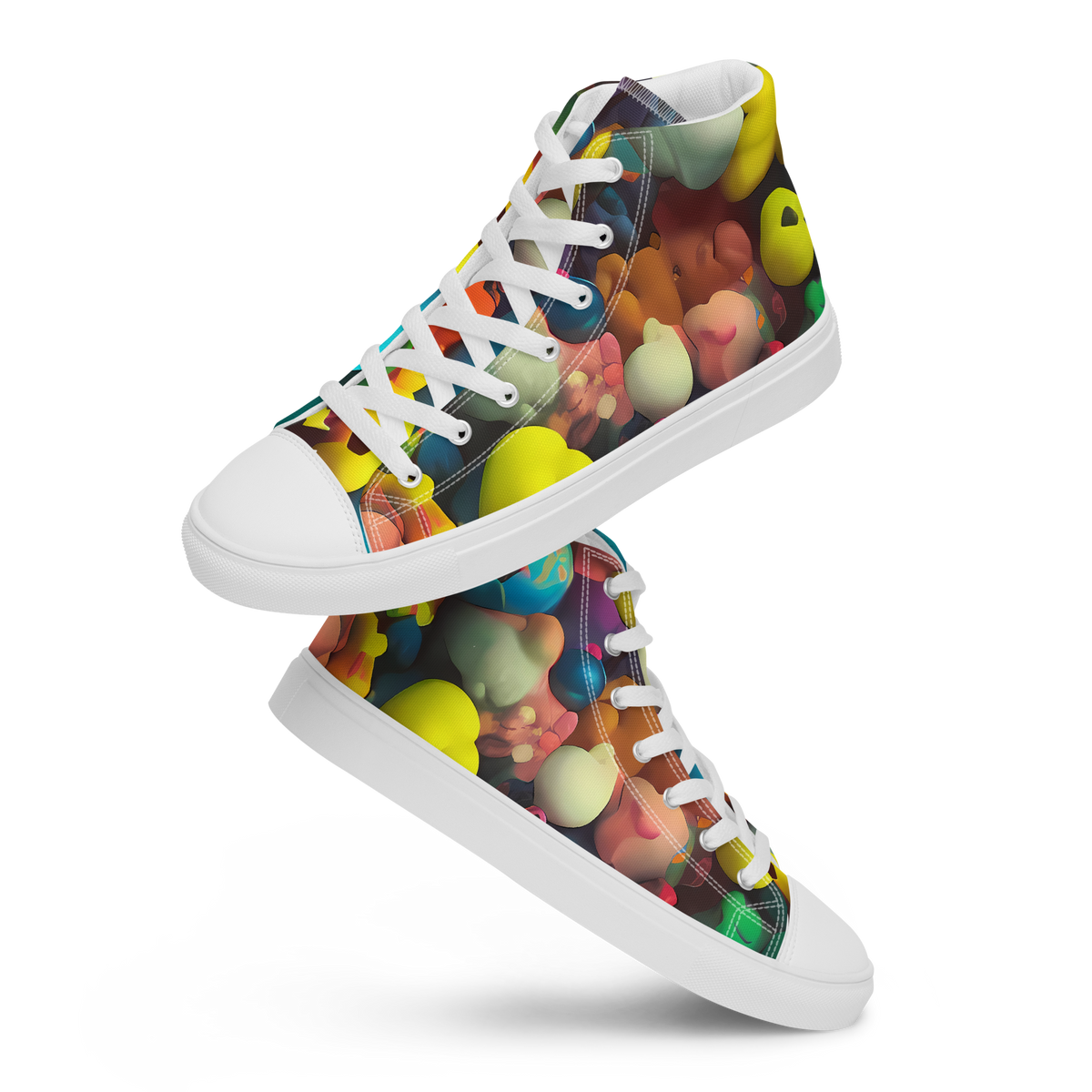 Men's High Top Canvas Shoes - Bubble Pop Art