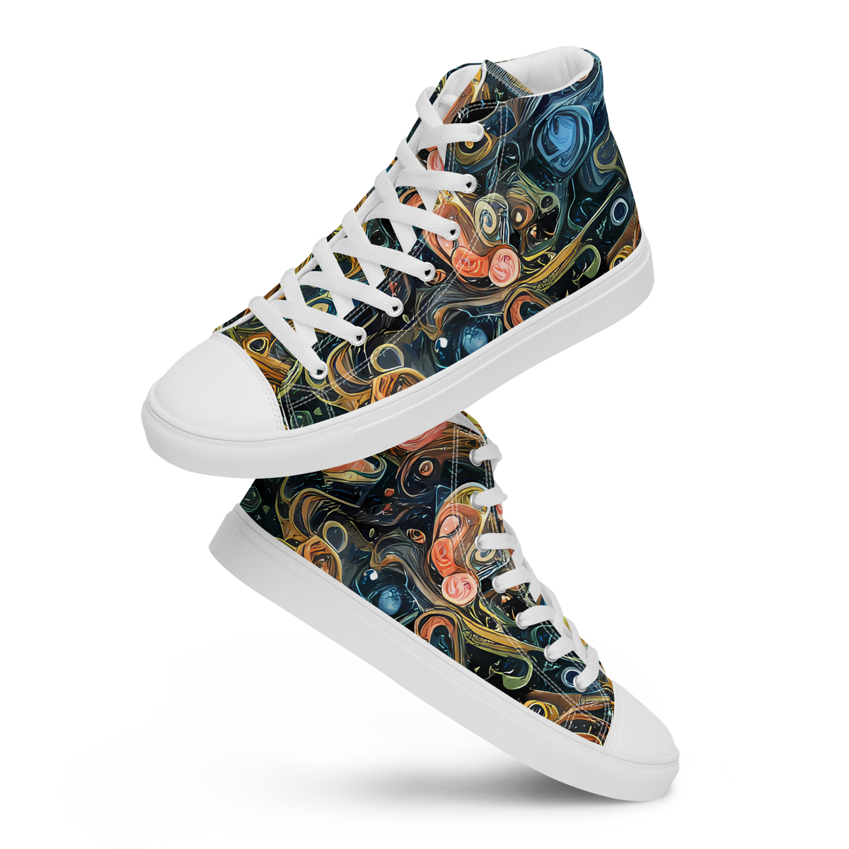 Men's High Top Canvas Shoes - Wild Cosmos