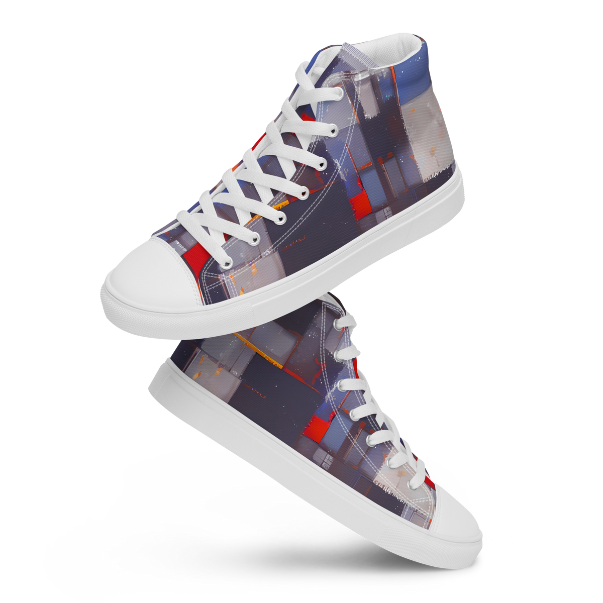 Women's High Top Canvas Shoes - Cubist Rhythm