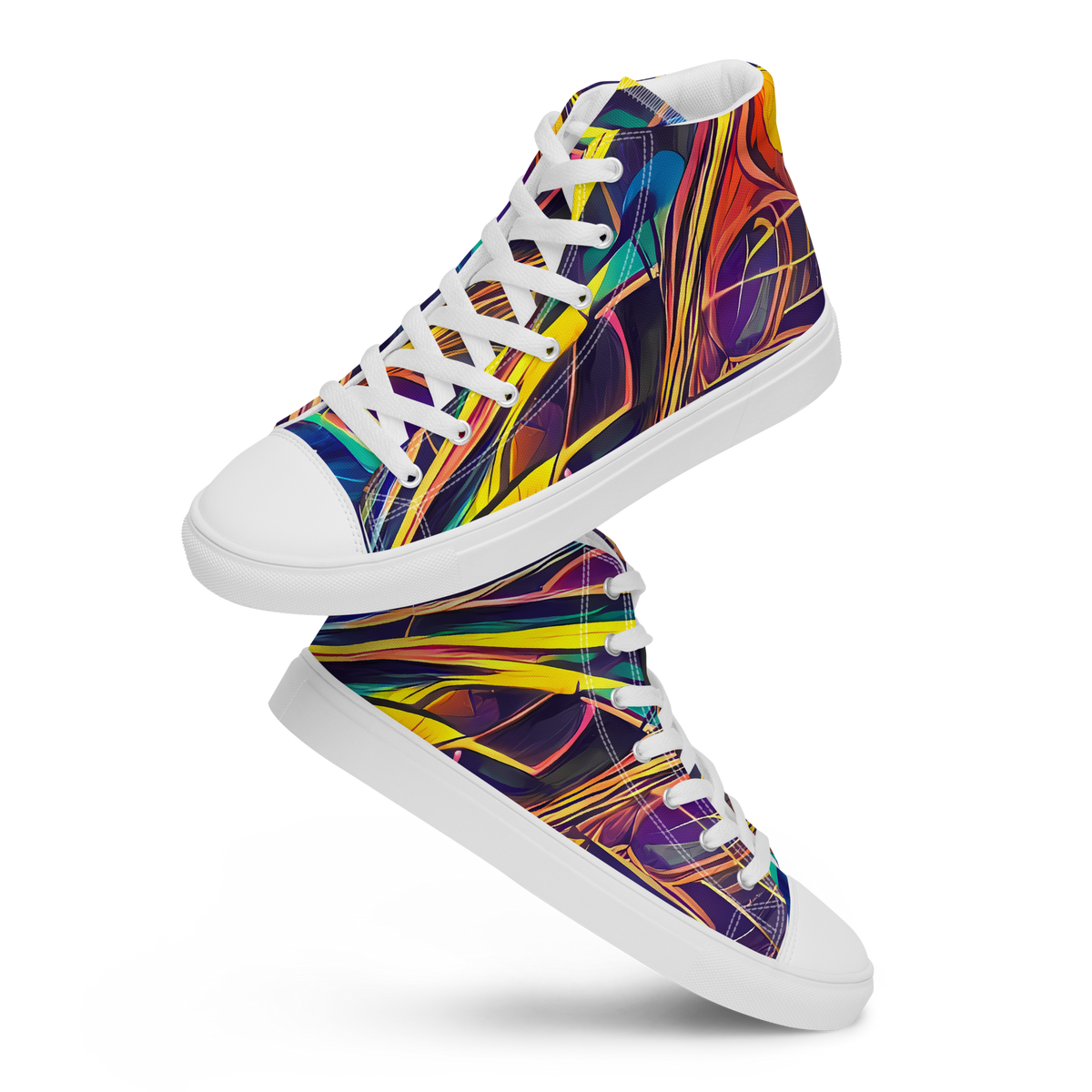 Men's High Top Canvas Shoes - Vector Rhapsody