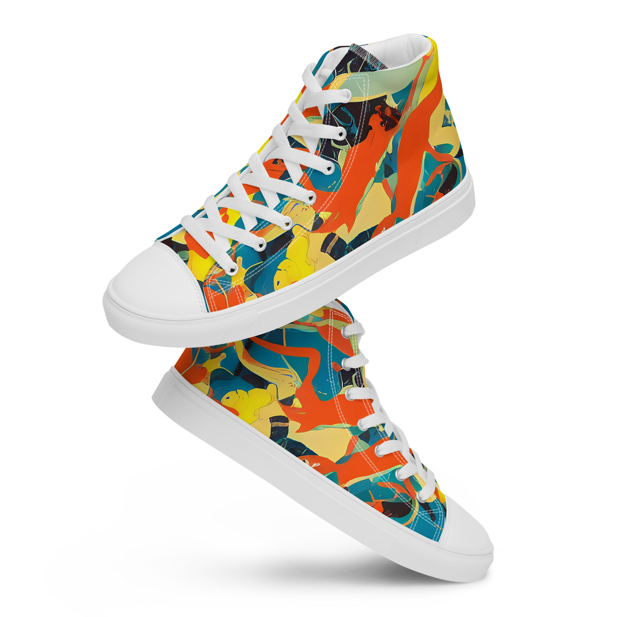 Men's High Top Canvas Shoes - Abstract Tango