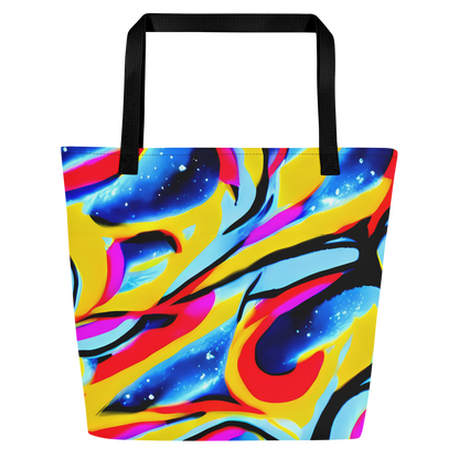 Large Tote Bag w/ Pocket - Electric Dreamscape