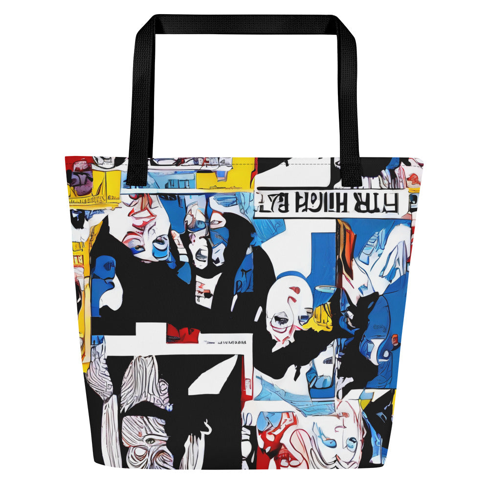 Large Tote Bag w/ Pocket - Pop Art Parade