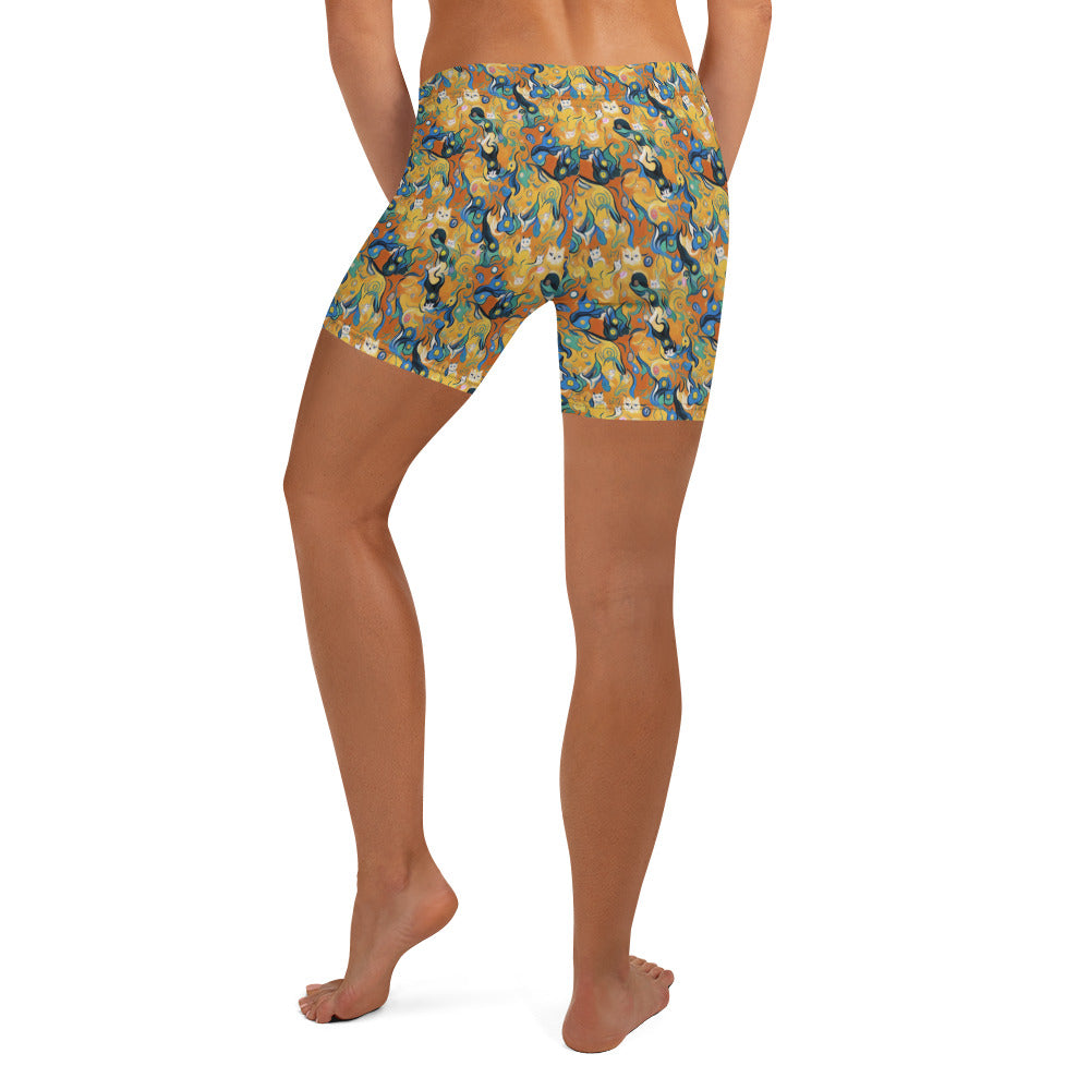 Shorts - Whimsical Feline Dance