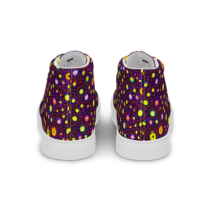 Men's High Top Canvas Shoes - Cosmic Dotscape