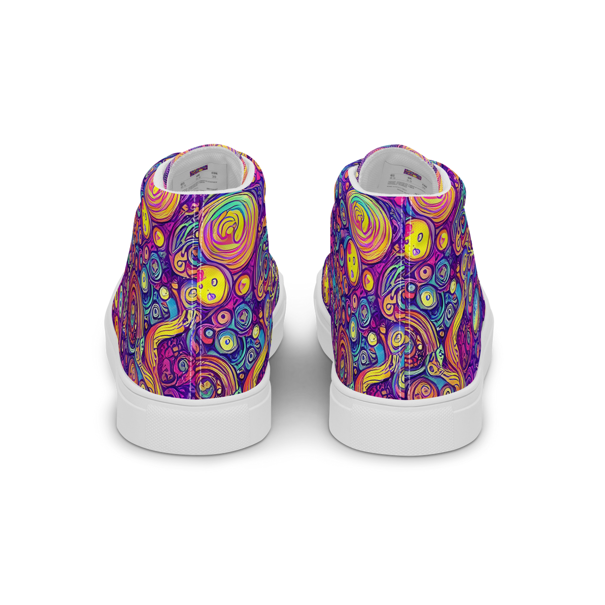 Men's High Top Canvas Shoes - Festival of Whimsy