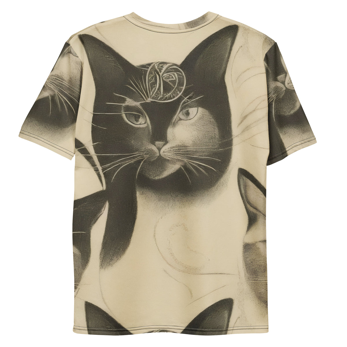 Men's Crew Neck T-Shirt - Feline Symphony